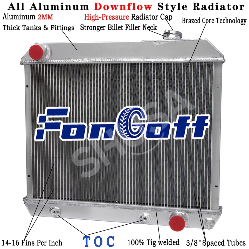 FOR 1963-1966 1965 Chevy C10 C20 ,C30 K10 K20 Pickup 3 Row Aluminum Radiator Foto 2 de 4