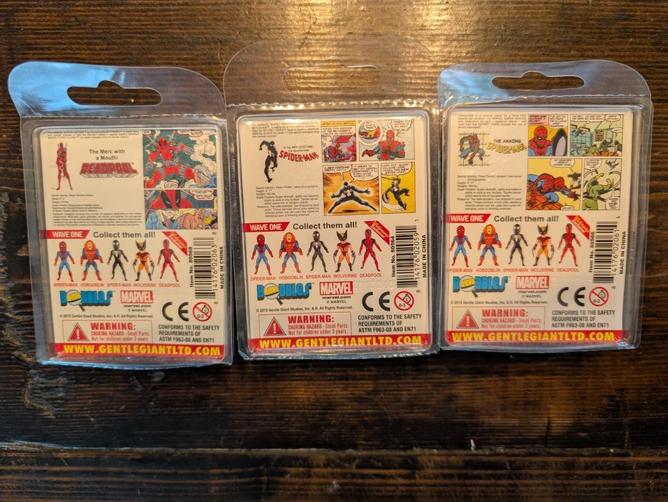 Lote de 3 Micro Bobbles Marvel Super Heroes Secret Wars 2" Figura Coleccionable Foto 2 de 2