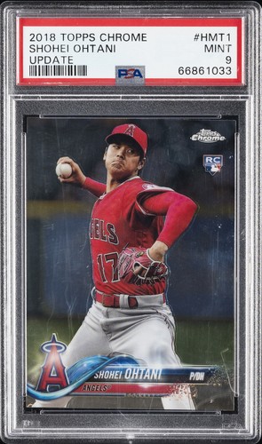 2018 TOPPS CHROME UPDATE #HMT1 SHOHEI OHTANI ROOKIE RC PSA 9