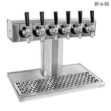 Glastender BT6MF 6Faucet Mirror Finish Air Cooled Tee Tower w/Drain