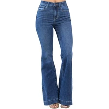 JB82443 High Waist Wide Hem Flare Jeans 