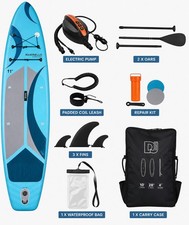 11FT Inflatable SUP Paddle Board + Electric Pump & Carry Bag