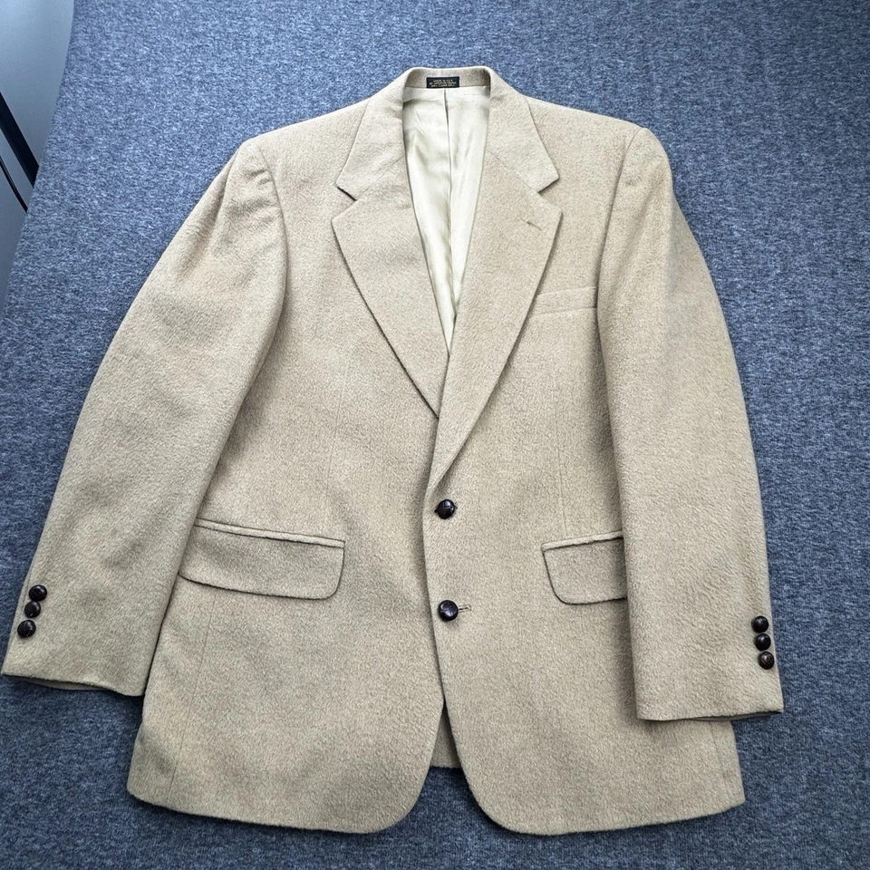 VTG Rogers Scott Camel Hair Blazer Mens 42R Tan Beige Made in USA Sport Coat - Image 2 of 4