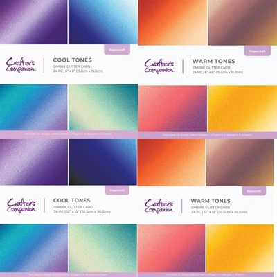 CRAFTER'S COMPANION Crafters Companion - Ombre Glitter Card Pad - 6" x 6" or 12" x 12" Paper Pad