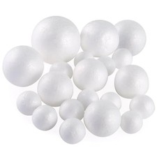 Pllieay 20 Pieces 5 Sizes White Foam Balls Polystyrene Craft Balls