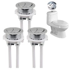 3PCS Dual Flush Toilet Button Replacement 38mm Chrome Top Mount Kit