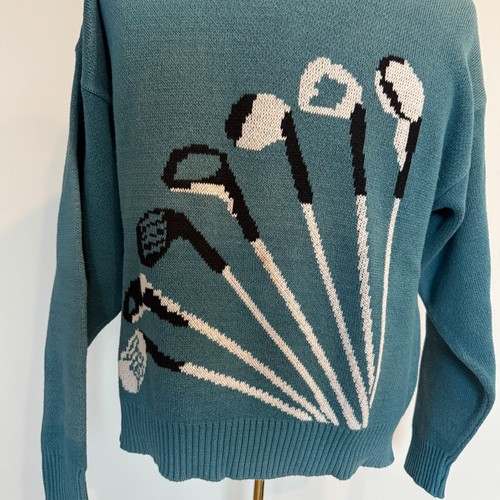 Suéter De Colección Para Hombres L Golf Novedad Tejido Todo Palos Londres Niebla Acrílico Años 90 DEFECTUOSO - Imagen 2 de 6
