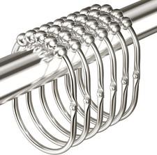 12PCS Wide Shower Curtain Hooks Rust Proof Stainless Steel Rings Heavy Duty