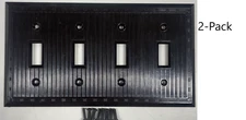 BAKELITE 4 Gang Switch Plate (2-Pack) Receptacle Cover Brown FREE SHIPPING