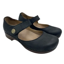 Dansko Beatrice Mary Jane Size 40 US 9.5-10 Black Burnished Nubuck Leather