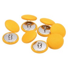 10pcs 23mm Fabric Cloth Covered with Metal Shank Round Sewing Buttons Yellow