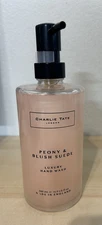 Charlie Tate London VELVET PEONY Luxury HAND WASH Glass Bottle PUMP 16.9 oz