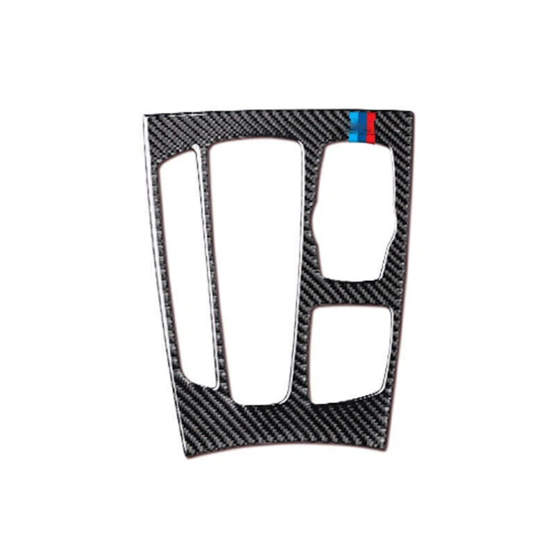 Cubierta de cambio de marchas de consola central de fibra de carbono de vinilo para BMW X5 X6 F15 14-18 Foto 2 de 4