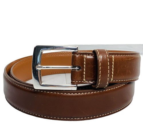 Brooks Brothers Men's Canvas Leather SHELL CORDOVAN Belt 32/80