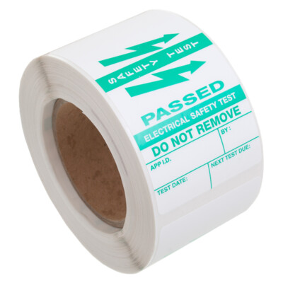 250 x PAT-Test Vinyl Gerätekabel Verpackung Etiketten - bestanden