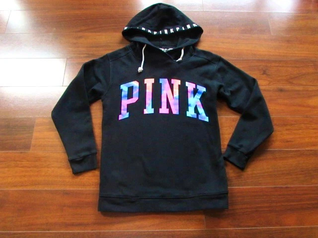 UNDERCOVER Felpa con cappuccio Victoria's Secret Pink ~ taglia XS ~ tinta unita arcobaleno con tasche! 22