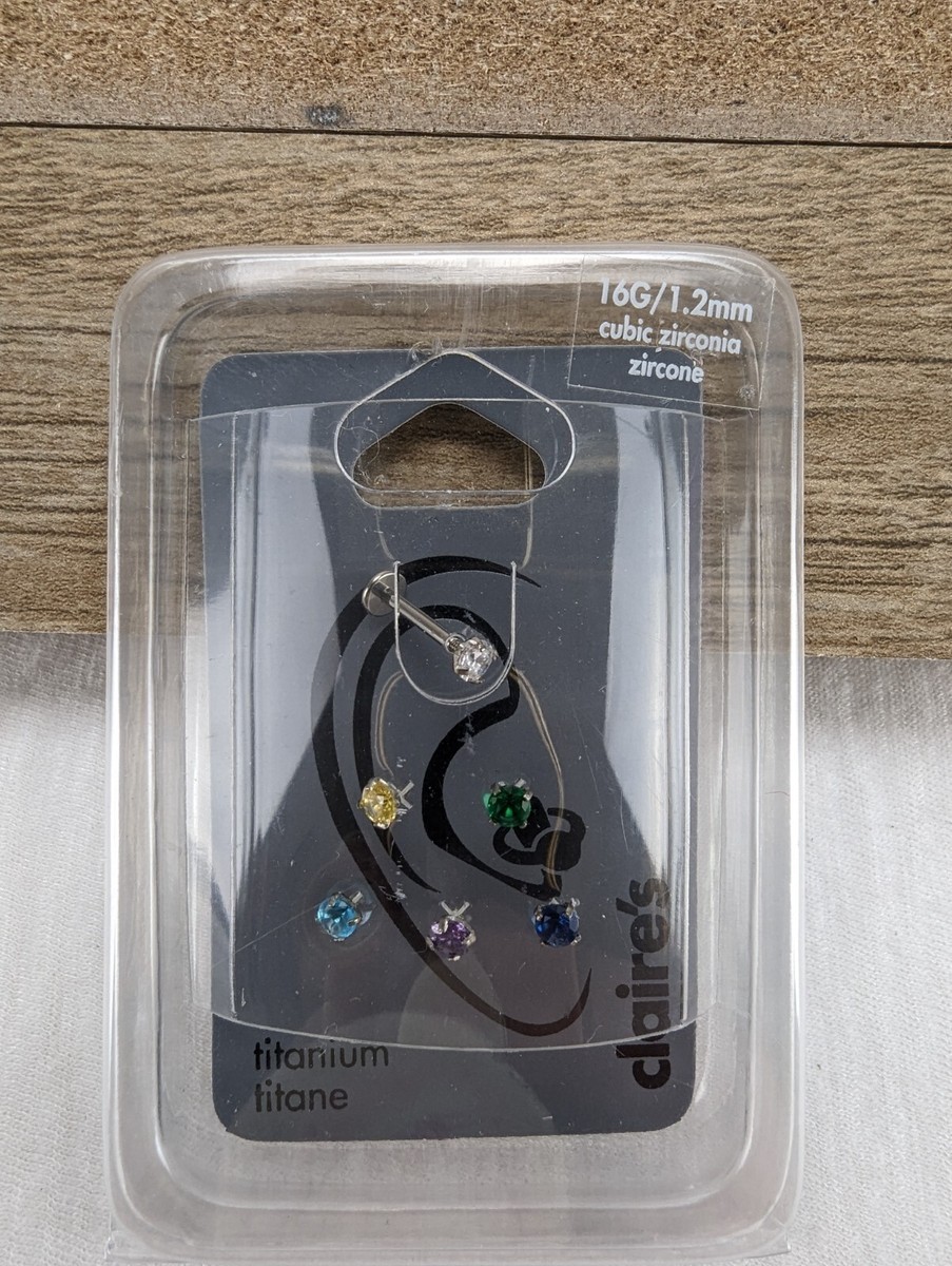 Claire's Titanium Tragus Flat Back Changable Cubic