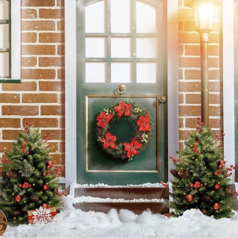 2 30" Outdoor Realistic Pre-Lit Christmas Trees LED Decorated Porch Decor - Image 3 of 4