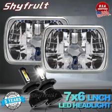 Pair 5X7 7x6inch LED Headlights Hi Lo Beam For International IHC 9200 9900 9400i