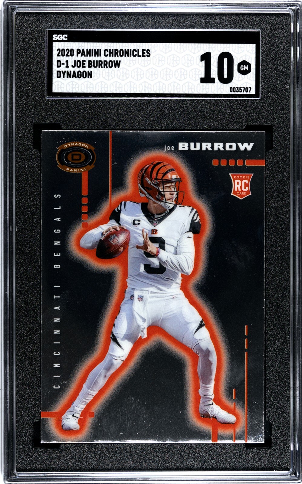 2020 Panini Chronicles Dynagon D-1 Joe Burrow SGC 10 GEM MINT RC