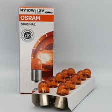 10 PIEZAS OSRAM 5009 12V10W RY10W BAU15s Bombilla Lámpara de señal de giro ámbar Luz de auto