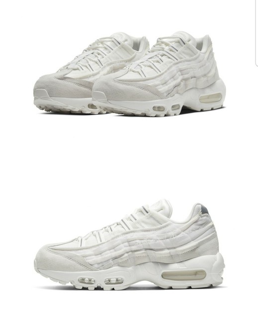 NIKE x COMME DES GARCONS AIR MAX 95 TRIPLE WHITE CU8406-100 SIZE 7.5 CDG LOVE | eBay