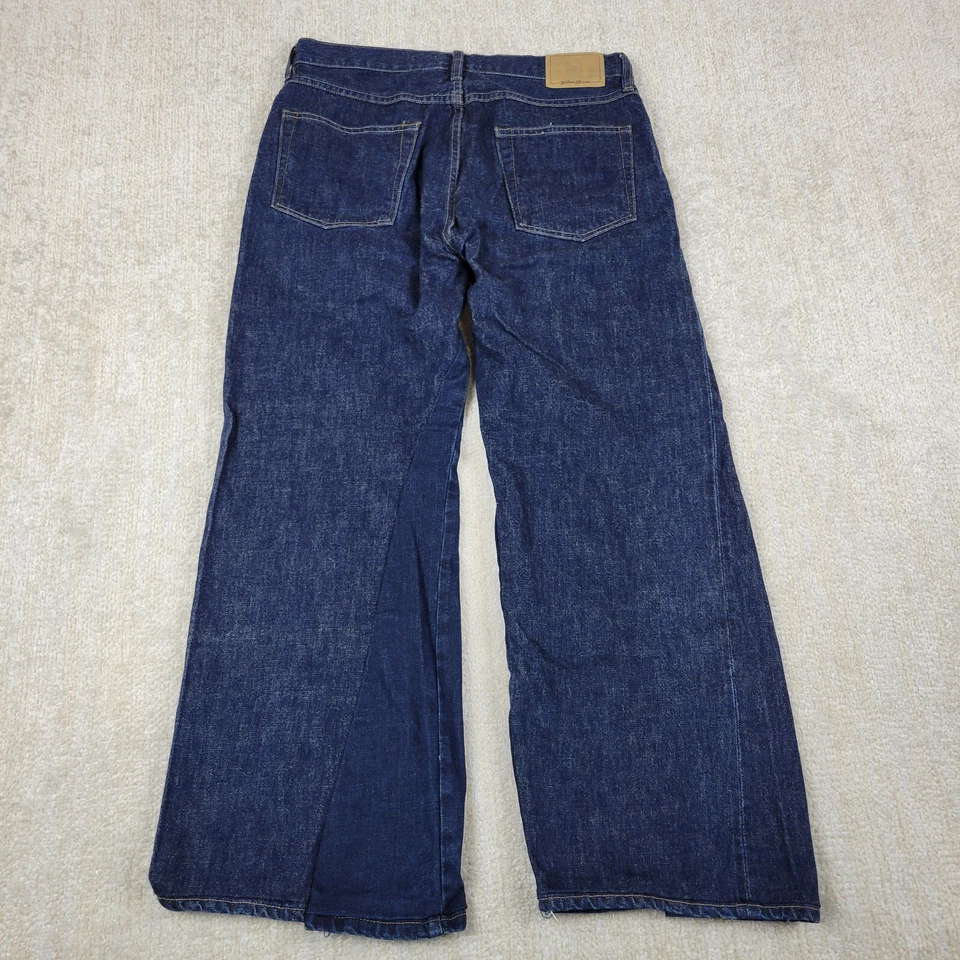 Wallace Barnes Jeans Mens 32x34 Blue Flared Button Fly Japan Selvedge Denim USA - Image 2 of 4