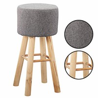 Barhocker KüChenstuhl Ø33Xh70Cm Hochstuhl Grau Holz Stuhl Thekenstuhl Hochsitz