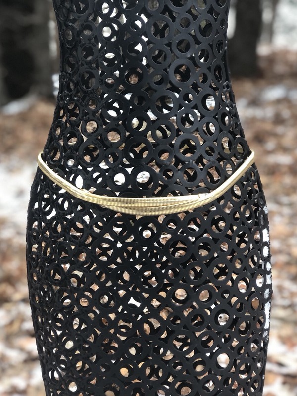 Vintage Crossover Gold Tone Omega Stretch Belt