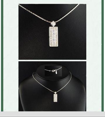 AUTHENTIC 925 SILVER AND ZIRCONIUM 5K MIRACLE TABLE NECKLACE