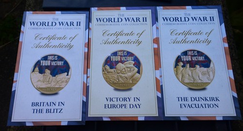 Coin Proof WWII Collection 50p 2015 BRITAIN IN THE BLITZ DUNKIRK VICTORY EUROPE - Picture 7 of 11
