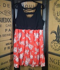 Torrid black Floral orange strappy back stretch dress size unknown 