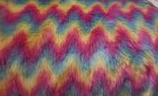 SHAGGY FAUX FUR 60" LONG "Furby Tie Dye Edition" Pattern - Sold By The Yard
