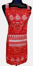 Bib Apron by Pantry Christmas Print Santa Gingerbread 2 Large Pockets Tie Back