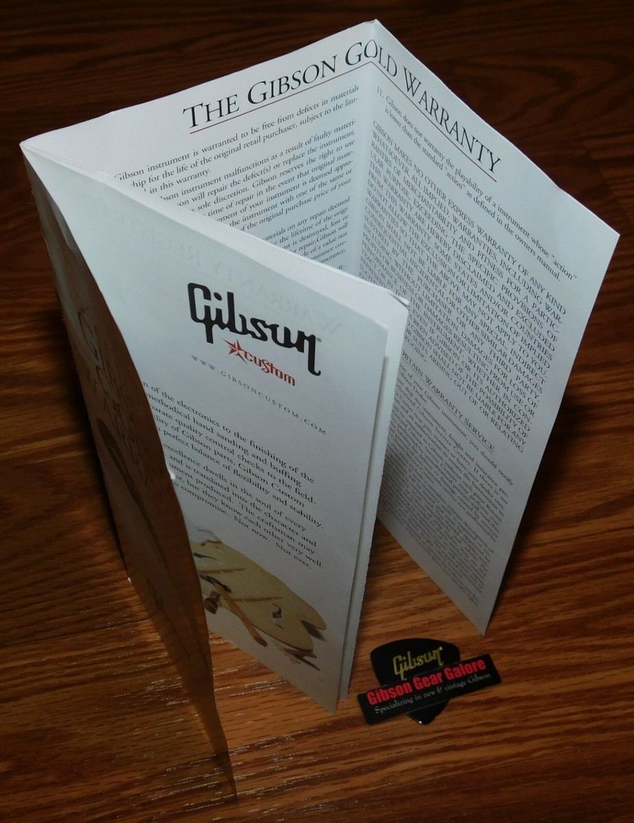Gibson Les Paul Warranty Card SG Case Candy Gold Flyer ES Guitar