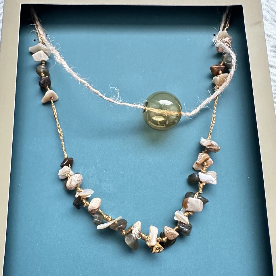 Nuevo Pack de Dos Collares Zara Piedra Cuentas Boho Edición Limitada 1856/906 Foto 2 de 4