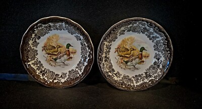 ROYAL WORCESTER GROUP PALISSY GAME SERIES 5 3/8'' FRUIT DESSERT BOWL DUCK BLACK 2