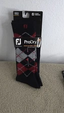 NEW Two Pairs FootJoy Pro Dry Golf Plaid 15020 991 Mens 7-12 Crew Socks 