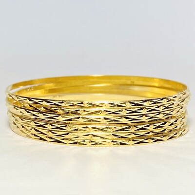 14k Gold Seven Day Bangles Antique Bangles For Women Freeshipping