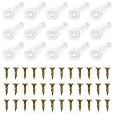50 Pairs Glass Retainer Clips Kit Glass Cabinet Panel Clips w/ Screws for Fixing