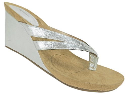 Style&co. Cassiee Damen-Keilsandalen silberfarben Größe 11 M - Bild 1 von 6