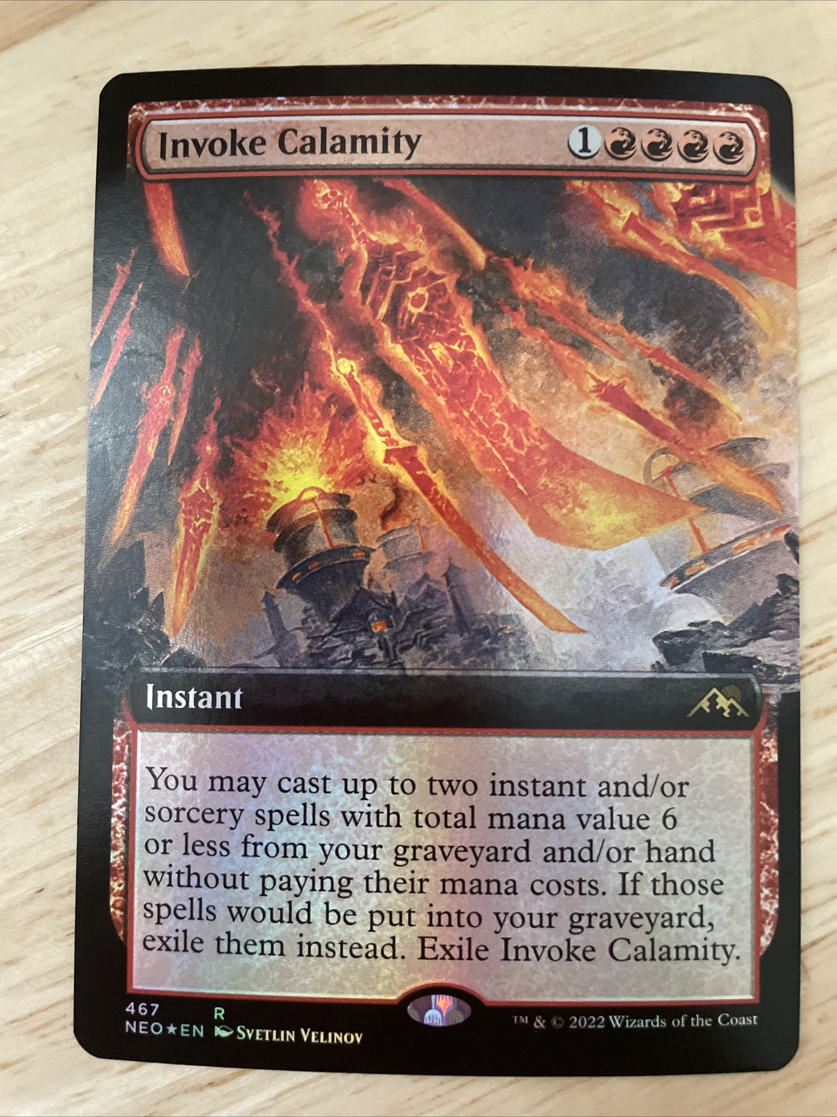 Magic the Gathering Neon Dynasty - Invoke Calamity EXTENDED ART FOIL