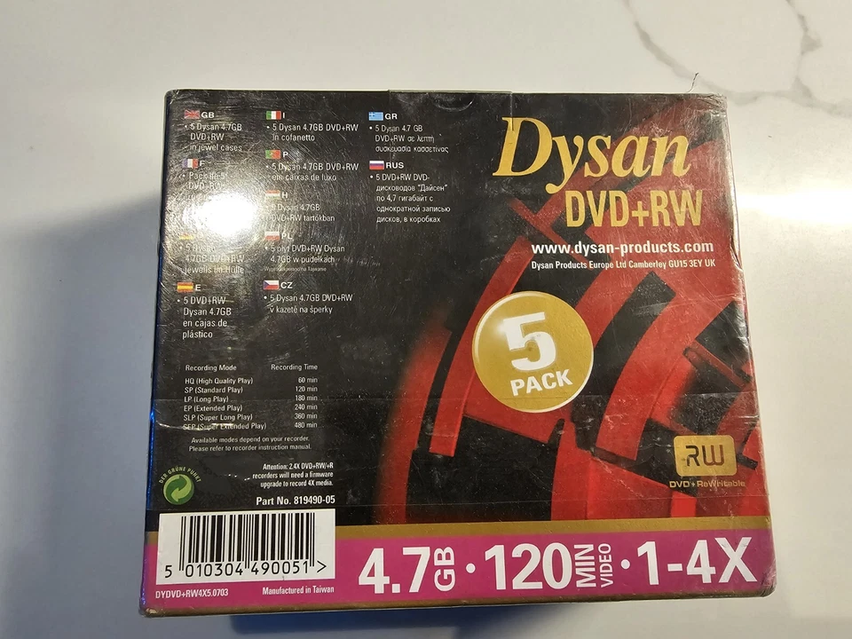 Dysan 8cm Pocket Cd-r 193mb 21min 24x Blank Cds 5 Oack Bundle New Sealed - Image 3 of 3