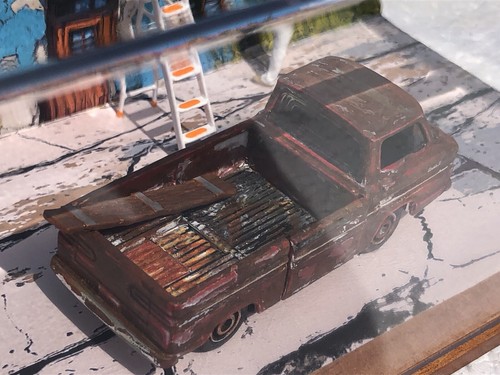 1:64 Diorama Built 1961 Corvair Rampside House Painters With Figures & Case New - Picture 24 of 24