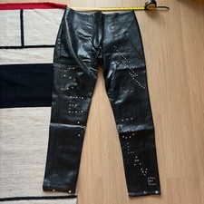 Vintage 1970's Men's Punk Studded Leather Pants- Size 30x30