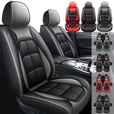 For Kia Car Seat Cover Full Set Deluxe PU Leather 5-Seats Front&Rear  Protector