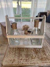 decoration shabby chic bouteille + porte bouteille 