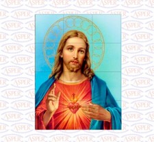 Sacred Heart of Jesus 12pc CERAMIC TILE MURAL 24"x32" Backsplash Mosaic Wall  