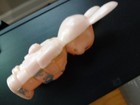 Easter Rattle Plastic Easter Bunny Rabbit Pink Blue Clothes Kewpie Vintage — photo 2