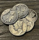 [Lot of 5] Mercury Dimes 1916-1945 Silver CHOOSE HOW MANY LOTS OF 5 COINS!
